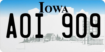 IA license plate AOI909