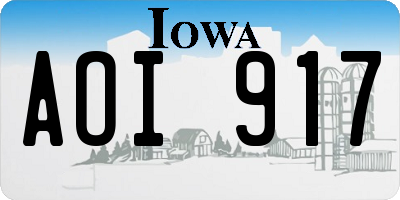 IA license plate AOI917