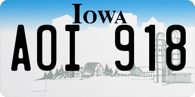 IA license plate AOI918