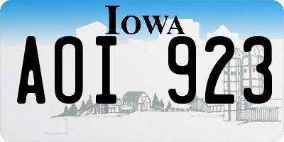 IA license plate AOI923