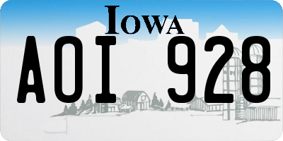 IA license plate AOI928