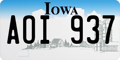 IA license plate AOI937