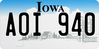 IA license plate AOI940