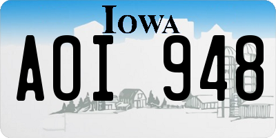 IA license plate AOI948