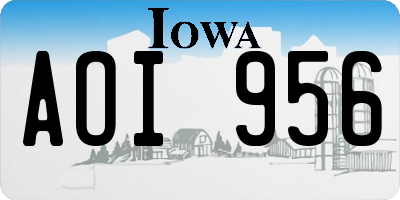 IA license plate AOI956