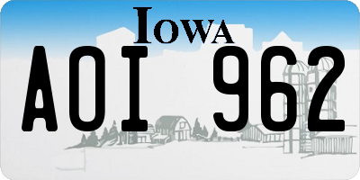 IA license plate AOI962