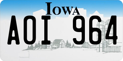 IA license plate AOI964