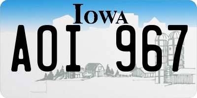 IA license plate AOI967
