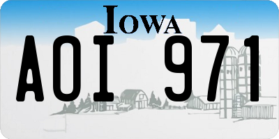 IA license plate AOI971