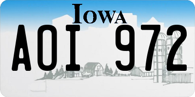 IA license plate AOI972