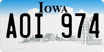 IA license plate AOI974