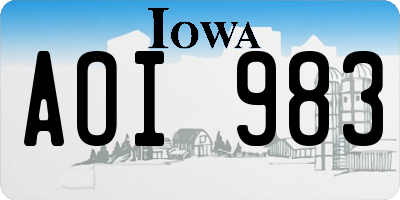 IA license plate AOI983