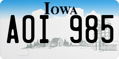 IA license plate AOI985