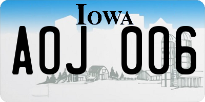 IA license plate AOJ006