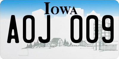 IA license plate AOJ009