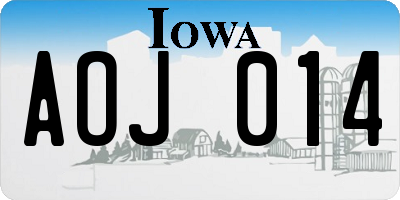 IA license plate AOJ014
