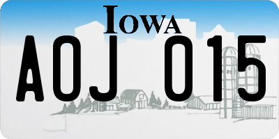 IA license plate AOJ015