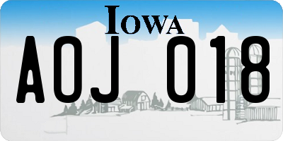 IA license plate AOJ018