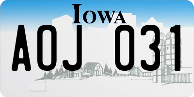 IA license plate AOJ031