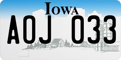 IA license plate AOJ033
