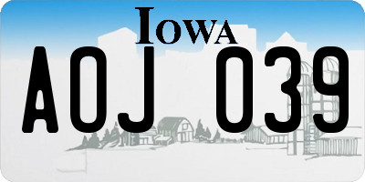 IA license plate AOJ039