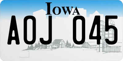 IA license plate AOJ045