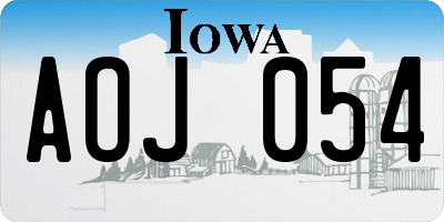IA license plate AOJ054