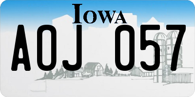 IA license plate AOJ057