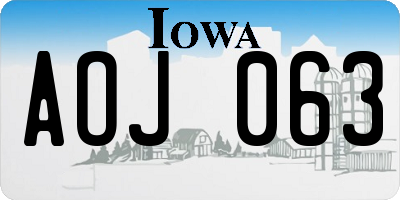 IA license plate AOJ063