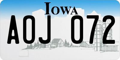 IA license plate AOJ072