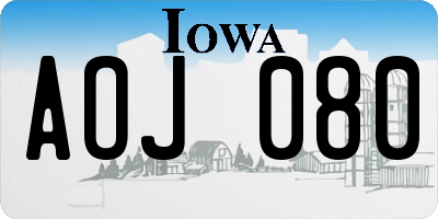 IA license plate AOJ080