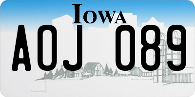 IA license plate AOJ089