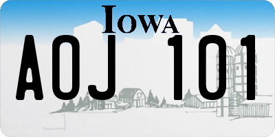 IA license plate AOJ101