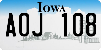 IA license plate AOJ108