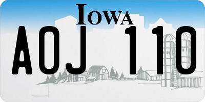 IA license plate AOJ110