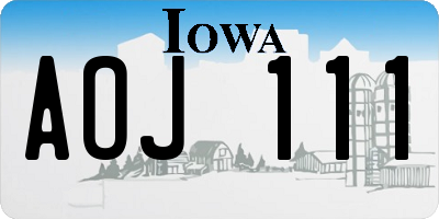 IA license plate AOJ111