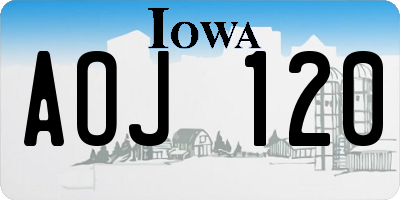 IA license plate AOJ120