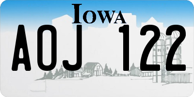 IA license plate AOJ122