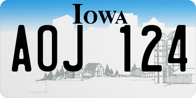 IA license plate AOJ124