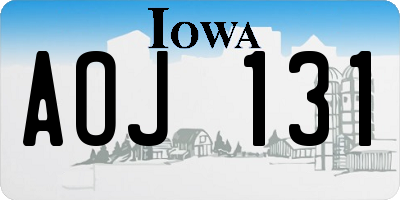 IA license plate AOJ131