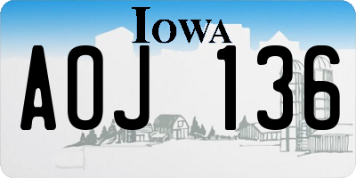 IA license plate AOJ136