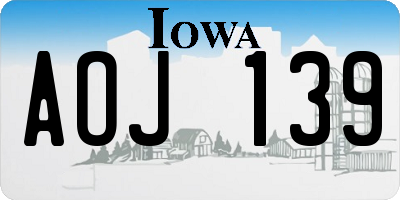 IA license plate AOJ139