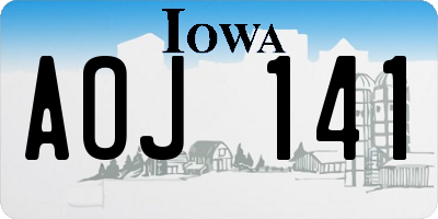 IA license plate AOJ141