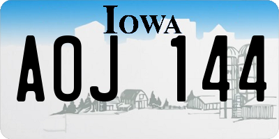 IA license plate AOJ144