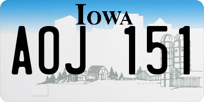 IA license plate AOJ151