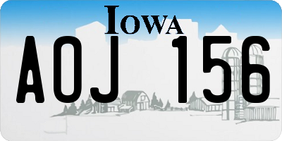 IA license plate AOJ156