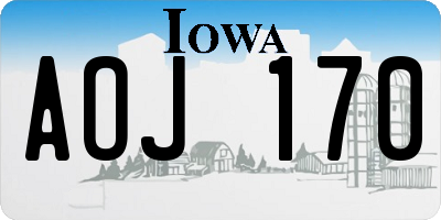 IA license plate AOJ170