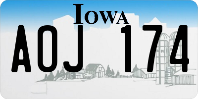 IA license plate AOJ174