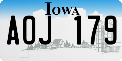 IA license plate AOJ179