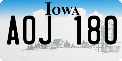 IA license plate AOJ180